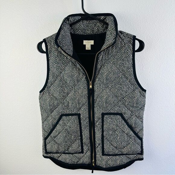 J Crew Factory Herringbone Quilted Down Excursions Vest Size XS - Picture 1 of 4